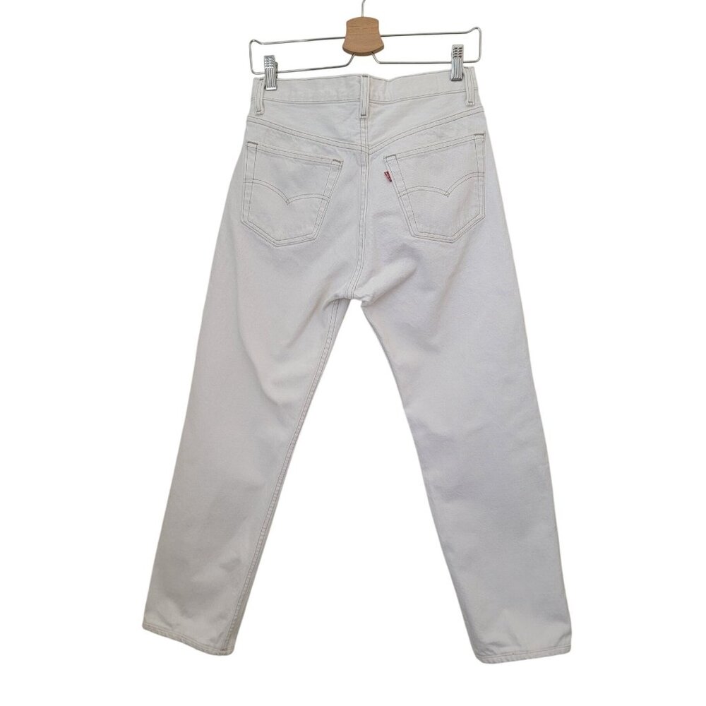Vintage 90s Levi's 501 White Button-Fly Straight-Leg Denim Jeans Men's Sz 31 USA - Picture 2 of 7
